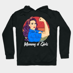 Mommy of Girls Vintage Mother’s Day Sunset Retro Hoodie